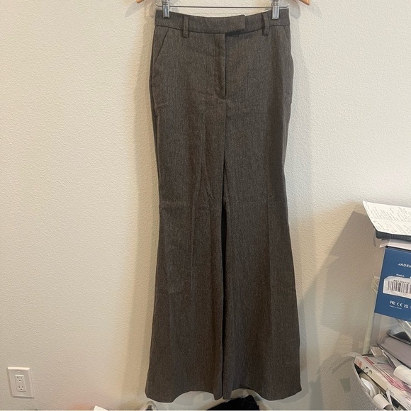 Express flare trouser pant high waisted brown wool blend size 4L - Picture 1 of 11